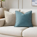 MIULEE Decorative Couch Throw Pillow Covers 18x18 Inch Smoke Blue 2 Pack | - Image 4