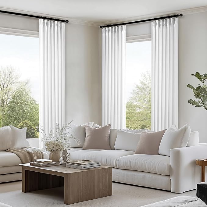 Topfinel 108 Inch Curtains 1 Panels Set, One Packs Pinch Pleat Back Tab Beige - Image 7