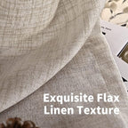 YoungsTex Natural Linen Curtains 63 Inch Length 2 Panel Linen Textured Curtains - Image 5