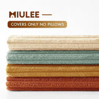 MIULEE Soft Corduroy Decorative Throw Pillow Covers Teal-Rust 16x16 | Set of 4 - Image 7