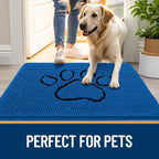 OLANLY Dog Door Mat for Muddy Paws 28x18, Paw Print Design Chenille Mud Mat | - Image 6