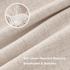 MIULEE 100% Blackout Linen Curtains 42 x 63 Inch Natural 2 Panels | Thermal - Image 3