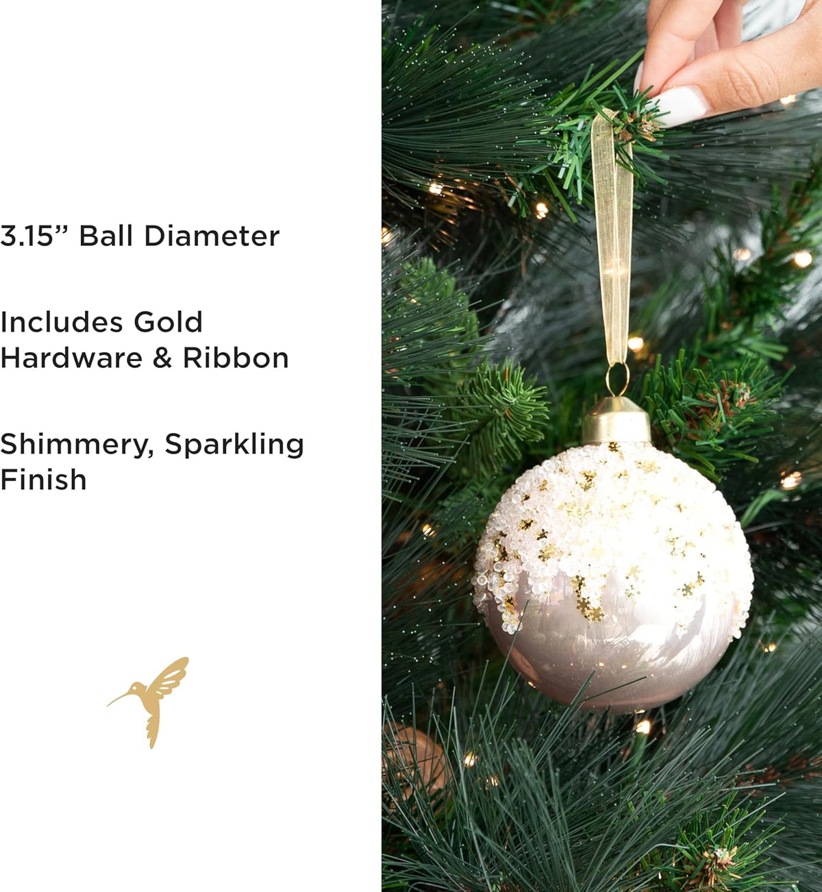 Papyrus 12 Piece Soft Snow Glass Ornament Set, 3.15" Dia, 4 Styles Equally Assorted
