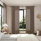 Light Brown Linen Curtains 90 Inch Length 2 Panels Set - Image 8