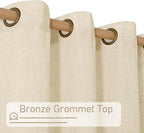 Beige 60 Inches Long Linen Curtains - Image 3