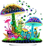 Diamond Painting Kits for Adults Beginners, 5D Full Drill Mushroom Crystal Art Desktop Ornament, DIY Single Sided Home Office Desk Decor, Creative Craft Gift Set with Tools