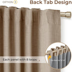 INOVADAY Extra Wide 100% Blackout Linen Curtains 102x96 Burlywood Birch | Linen - Image 3