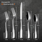 Alata Kate 20-Piece Silverware Set Stainless Steel Flatware Set,Service for 4,Mirror Polished Cutlery Set,Dishwasher Safe