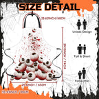Happy Halloween Horror Apron Unisex, Adjustable Funny Kitchen Apron, Waterproof Scary Bloody Bib Aprons for Cosplay Party