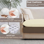 Sectional Sofa 2 Seater with Movable 1 Ottoman,Oversized Modular Couch Deep Seat (Light Coffee, 76.7 inch-L)