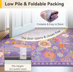 RELEANY Floral Washable Round 6ft Area Rug Purple/Pink | Flower Carpet Print - Image 5