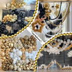 Gold Quick Link Balloons, 60PCS Linking for Balloon Wall Arch Chains, 6inch Linkable for Wedding Birthday Baby Shower Engagement Graduation Party Decorations