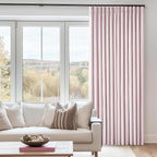 Light Pink Pinch Pleated Blackout Linen 80 Inch Window Curtains 2 Panels | 100% - Image 9