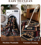 Rustic Cabin Area Rug for Bedroom 5x7, Machine Washable Lodge Bear Rug - Image 6