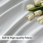MIULEE Greyish White Back Tab Blackout Curtains 52x96 Inch Long 2 Panels | Rod - Image 6