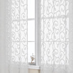 Furman Sheer Curtains 72 inches Long 2 Panels Set, Light Filtering Top Rod by OWENIE
