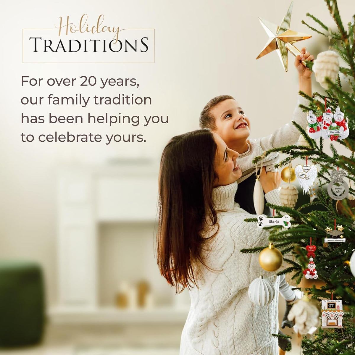 Personalized Large Family of 8 Ornament 2025 | Free 24h Customization | Laser Engraved Snowman Christmas Ornaments for Tree | Custom Gift Wrapped Festive Holiday Keepsake for Eight Persons
