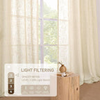 Linen Semi Sheer Curtains 63 inch Long - Image 4
