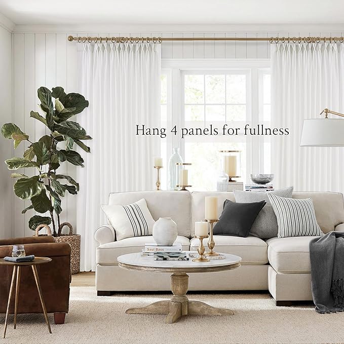 Topfinel Pinch Pleated 63 Inch Curtains 2 Panels - Image 2