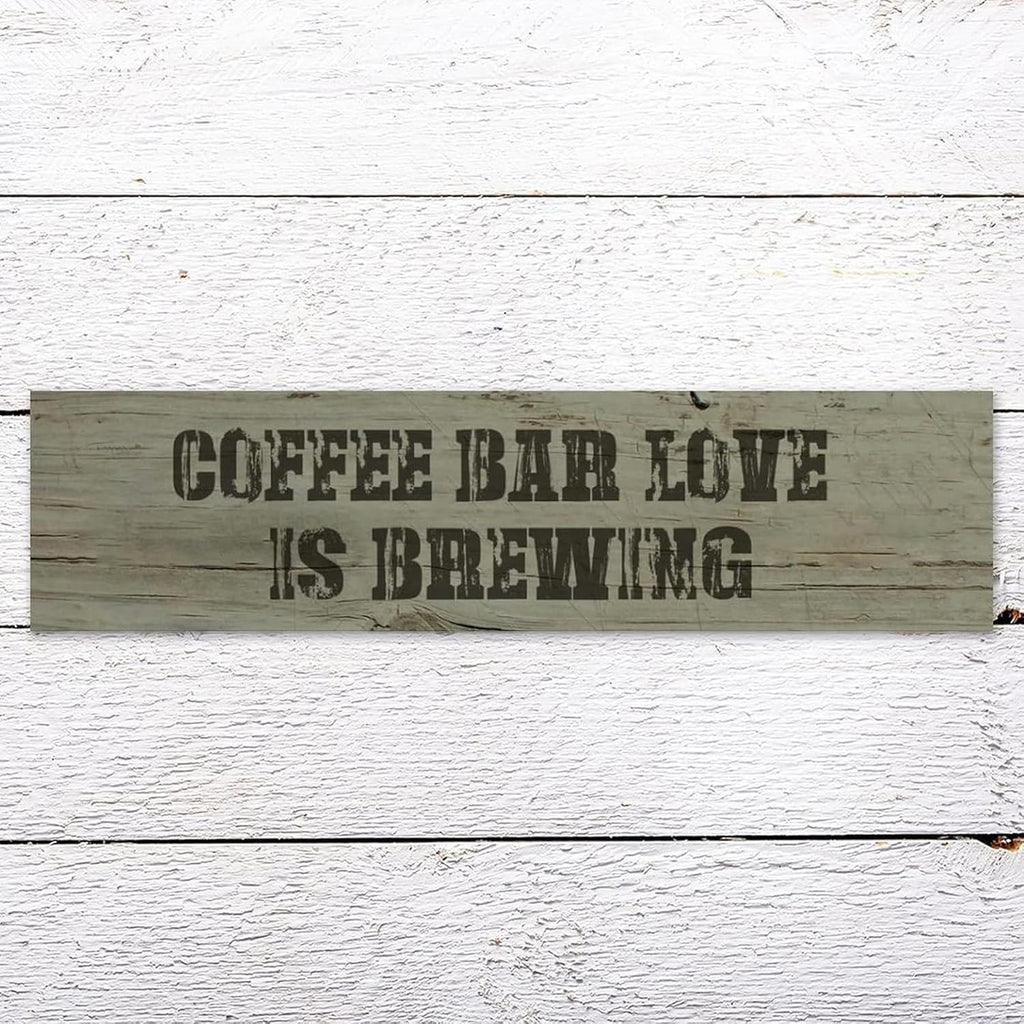 Generic Funny Wood Sign Coffee Bar Love is Brewing Rustic Wooden Hanging Sign Home Farmhouse Kitchen Wall Decoration 16 x 6 Inch