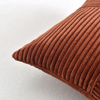 Fancy Homi 2 Packs Rust Lumbar Decorative Throw Pillow Covers 14x24 Inch for Couch Bed Sofa, Rustic Farmhouse Boho Home Decor, Soft Striped Corduroy Rectangle Accent Terracotta Cushion Case 35x60 cm