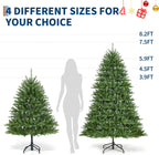 4.5FT Pre-Lit Artificial Christmas Tree with Color Lights,Green PE & PVC Artificial Xmas Tree,Easy Assembly, Full Branch Tips& Foldable Stand for Home, Office, Party Decoration for Xmas Holiday