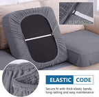 hyha Waterproof Couch Cushion Covers for Pets, Non Slip Sofa Seat Cover for Dogs Washable, Soft Thick Stretch Jacquard Fabric, Sofa Slipcovers with Elastic Bottom (2 Pieces, Middle Grey)