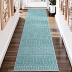 Lahome Moroccan Green Runner Rug 2x6 Washable Non-Slip Hallway Rug Runner - Image 2