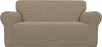 Easy-Going Stretch Loveseat Couch Covers Washable Natural | 1-Piece Loveseat by Easy-Going