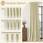 100% Blackout Linen Curtains for Bedroom 90 inches Long, Thermal Insulated Room - Image 6