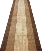 Custom Length Hallway Runner Rug, Slip Resistant, Meander Brown, 26 Inch X 29 - Image 3