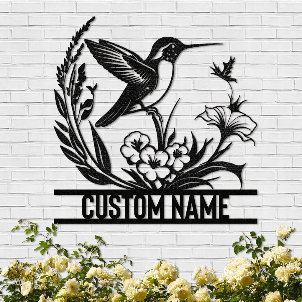 Personalized Metal Signs | Bird Metal Wall Art | Metal Name Sign Birds Welcome Plaque | Custom Garden Sign Yard Signs | Personalized Wedding Gifts | Housewarming Decor Indoor Outdoor