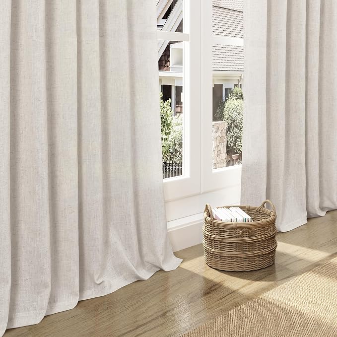Pearl White Linen Curtains 84 Inches Long - Image 5