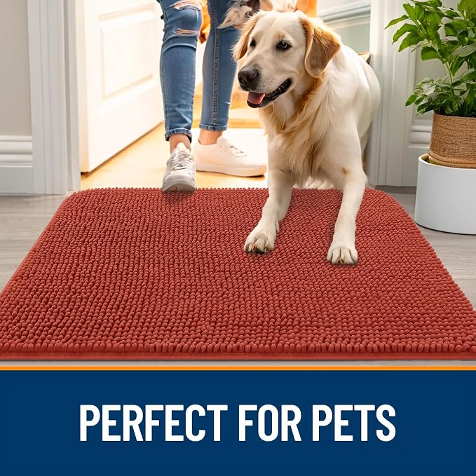 OLANLY Dog Door Mat for Muddy Paws 59x20, Super Absorbent Chenille Mud Mat | - Image 6
