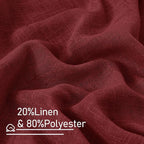 Linen Curtains 48 Inch Length Semi Sheer Light Filtering 2 Panels | Christmas - Image 2