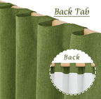 45 Inch Sage Green 100% Blackout Linen Curtains - Image 3