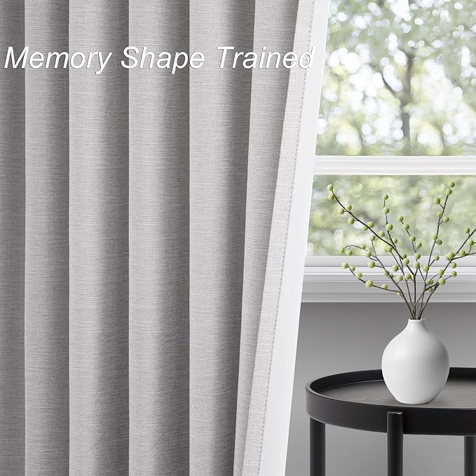Topfinel 100 Inch Long Black Out Custom Drapery Panels, Light Grey Blackout - Image 4
