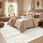 cotiled Boho 10x14 Area Rug for Living Room: Large Moroccan Washable Rug | - Image 6