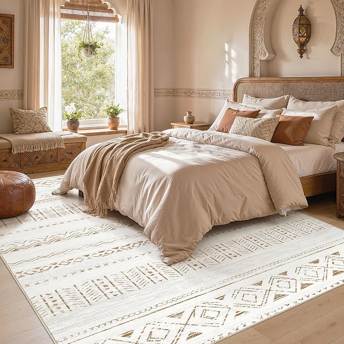 cotiled Boho 7x10 Area Rug for Living Room: Large Moroccan Washable Rug | Solve - Image 6