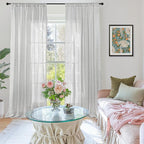BGment Light Grey Linen Sheer Curtains - Image 2