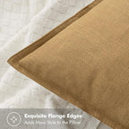 MIULEE Decorative Linen Pillow Covers 18x18 Inch Mustard Yellow | Boho - Image 2