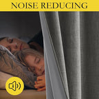 NICETOWN Grizzle Gray Vintage Linen 100% Blackout Curtains - Image 4