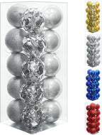Lulu Home Christmas Ball Ornaments, 20 Ct 3.15" Pre-Strung Hanging Ornament Decorations, Xmas Shatterproof Plastic Balls for Holiday Party Wreath Garlands Trees, Silver