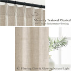Pinch Pleated Light Filtering 60 Inch Wide Bedroom Curtains 96 Inches Long 2 - Image 3