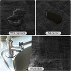 Romanstile Reversible Vinyl Placemats Set of 8, Faux Leather 100% Waterproof Oil-Proof Wipeable Place Mats, Heat Resistant Dual Sided Table Mats for Kitchen/Dining/Party (Grey Black, 12 x 17 Inch)