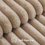 decorUhome Fall Faux Fur Throw Pillow Covers 20x20 Set of 2 Khaki Brown | - Image 2