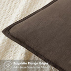 MIULEE Decorative Linen Pillow Covers 18x18 Inch Dark Coffee Chocolate | Boho - Image 2