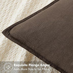 MIULEE Decorative Linen Euro Sham Pillow Covers 26x26 Dark Coffee Chocolate | - Image 2