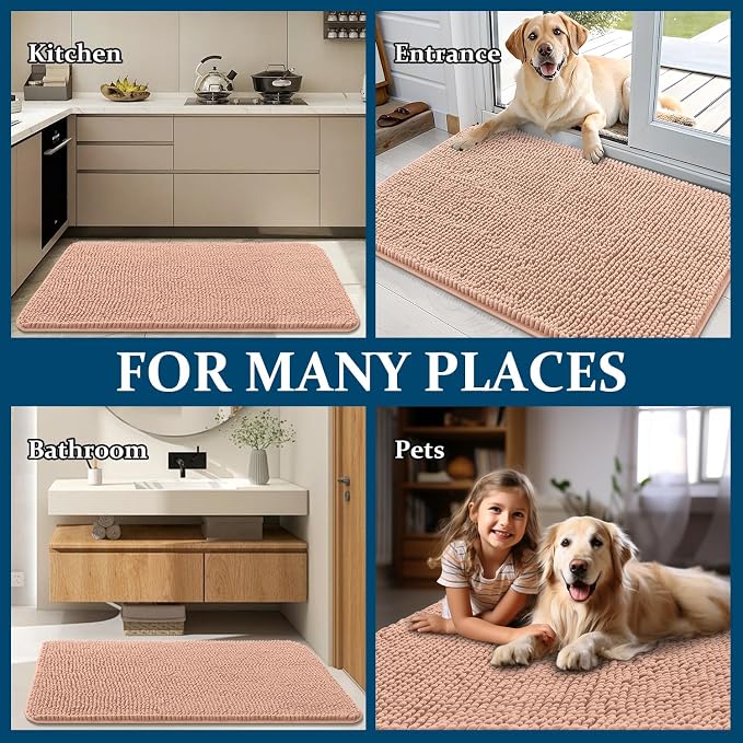 OLANLY Dog Door Mat for Muddy Paws 47x20, Super Absorbent Chenille Mud Mat | - Image 8