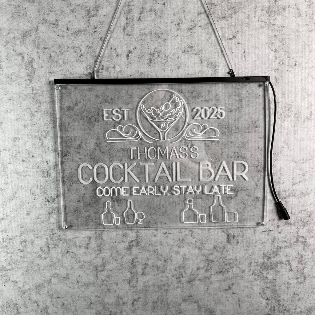 Personalized Bar Signs with Your Name for home wall light up with personalized pub name, man cave accessories, beer themed neon customizable lighted sign